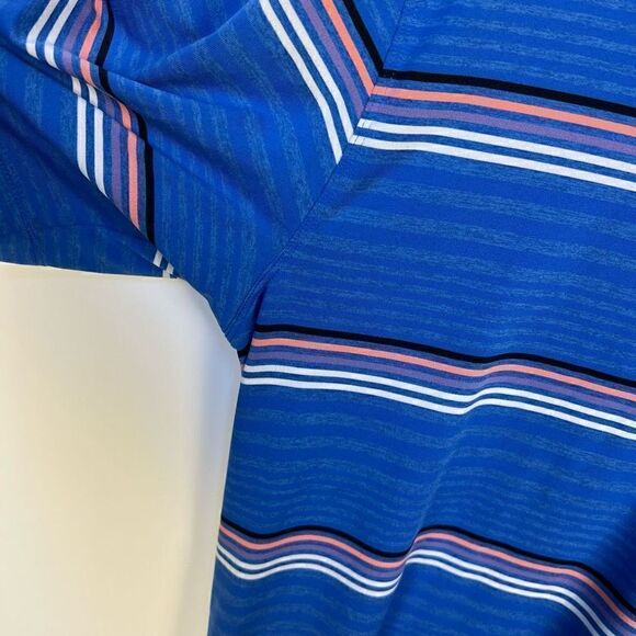 Nike Golf Dri Fit Men’s Polo Short Sleeve Collared Striped Athletic Shirt size L - Picture 6 of 10